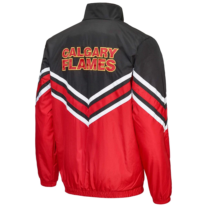 Men's Starter Red Calgary Flames Power Hitter Full-Zip Jacket