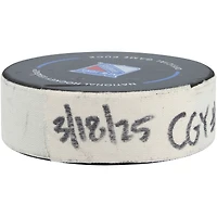 Nazem Kadri Calgary Flames Game-Used Goal Puck vs. New York Rangers on March 18, 2025