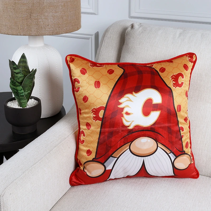 Orange Calgary Flames 18" x 18" Gnome Pillow
