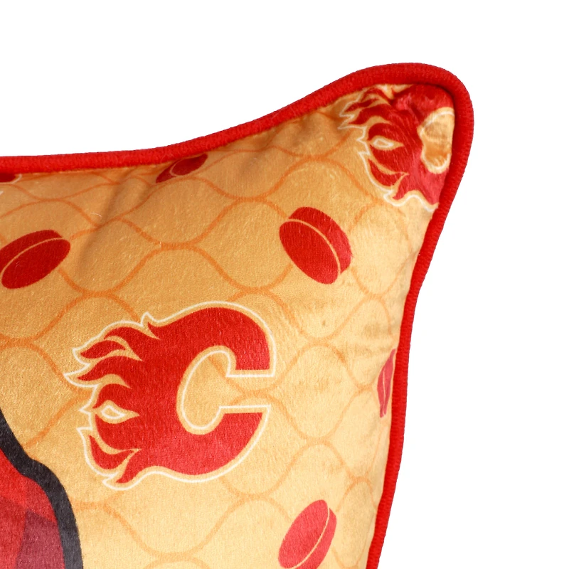 Coussin nain orange des Flames de Calgary 18 po x 18 po