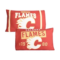 Ensemble de deux taies d'oreiller orange des Flames de Calgary (20 po x 30 po)