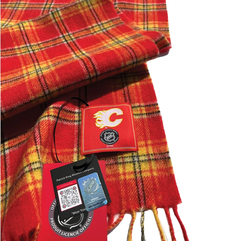 Patrick King Woollen Company Calgary Flames Tartan Wool Scarf