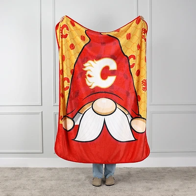 Red Calgary Flames 50'' x 60'' Gnome Throw Blanket