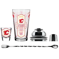 Ensemble de cinq verres à shot et verres à mélange pour barman des Flames de Calgary de The Sports Vault