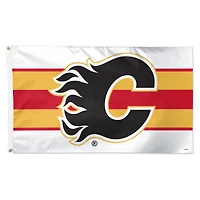 Drapeau de luxe à rayures horizontales WinCraft Calgary Flames 3 pi x 5 pi, simple face