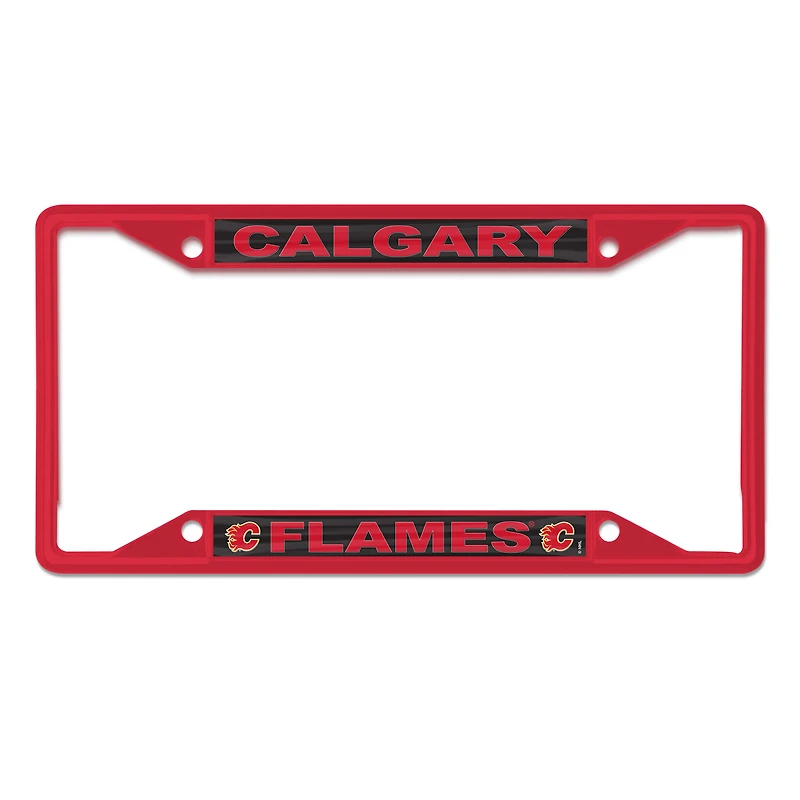 Cadre de plaque d'immatriculation WinCraft Calgary Flames couleur chrome