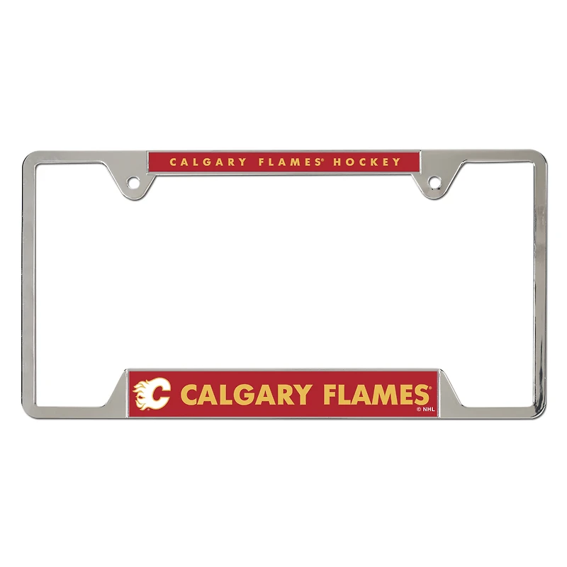 Cadre de plaque d'immatriculation en métal chromé WinCraft Calgary Flames