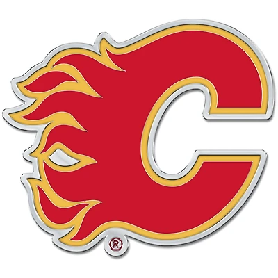 WinCraft Calgary Flames Colored Chrome Auto Emblem