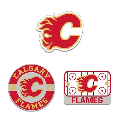 Ensemble de trois pin de collection WinCraft Calgary Flames