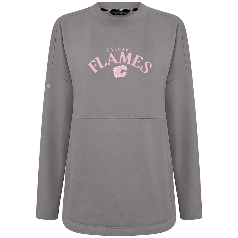 Sweat-shirt à col roulé Beaudry gris Calgary Flames pour femme Levelwear la fête des mères
