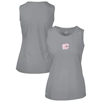 Débardeur gris pour femme avec logo Macy Core la fête des mères Flames de Calgary Levelwear
