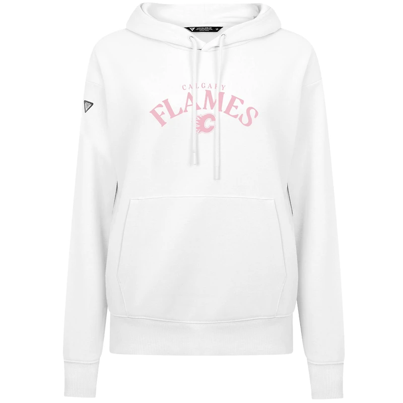 Sweat à capuche blanc pour femme Calgary Flames Adorn la fête des mères Levelwear