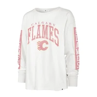 T-shirt à manches longues pour femme '47 Cream Calgary Flames Statement