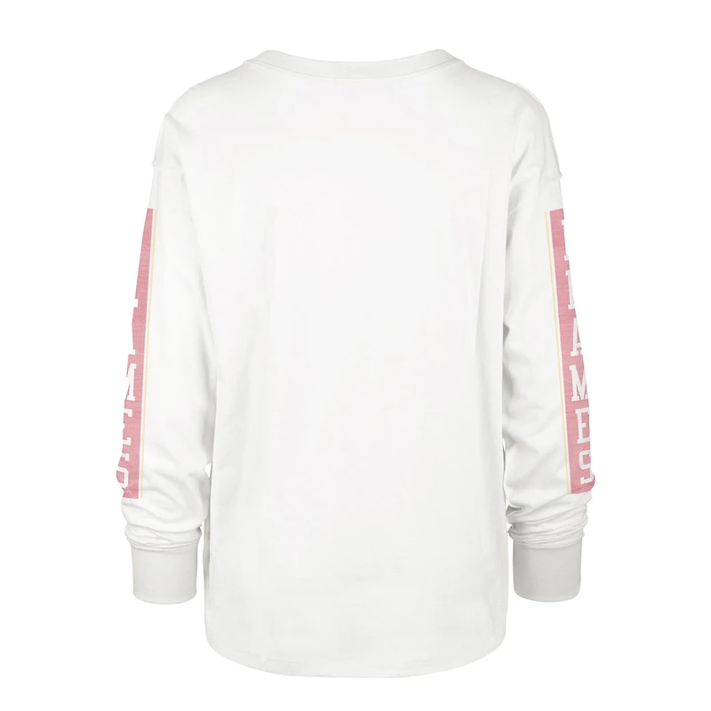 T-shirt à manches longues pour femme '47 Cream Calgary Flames Statement