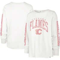 T-shirt à manches longues pour femme '47 Cream Calgary Flames Statement