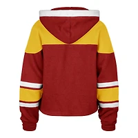 Sweat à capuche court en dentelle rouge Calgary Flames '47 pour femme