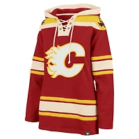 Women's '47 Red Calgary Flames Superior Lacer Pullover Hoodie