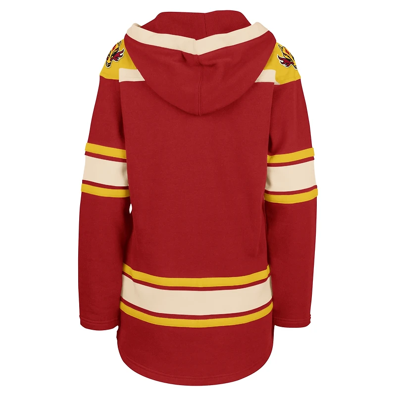 Women's '47 Red Calgary Flames Superior Lacer Pullover Hoodie