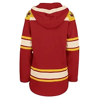 Women's '47 Red Calgary Flames Superior Lacer Pullover Hoodie
