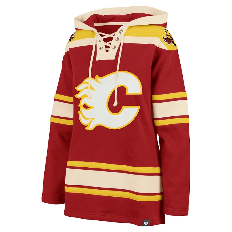 Sweat à capuche rouge '47 pour femme des Flames de Calgary Superior Lacer