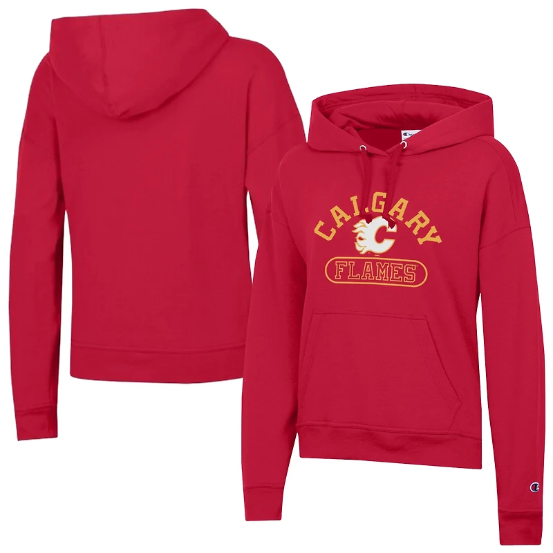 Women's Champion  Red Calgary Flames Arched Pill Box Hoodie