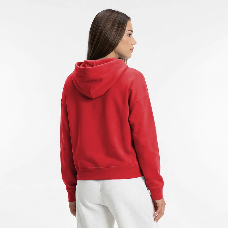 Women's Champion  Red Calgary Flames Arched Pill Box Hoodie