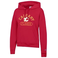 Sweat à capuche Champion rouge Calgary Flames pour femmes