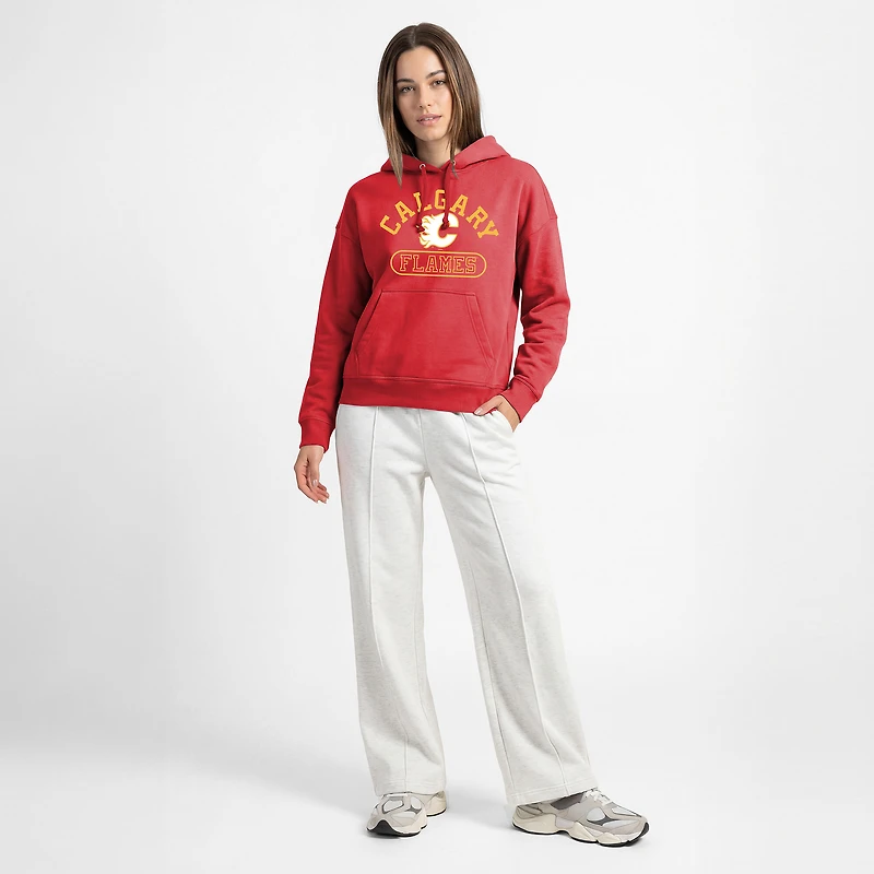 Women's Champion  Red Calgary Flames Arched Pill Box Hoodie