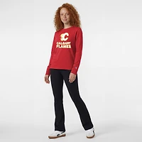 Women's Champion  Red Calgary Flames Wordmark Lockup Long Sleeve T-Shirt