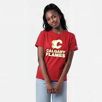 Women's Champion  Red Calgary Flames Wordmark Lockup T-Shirt