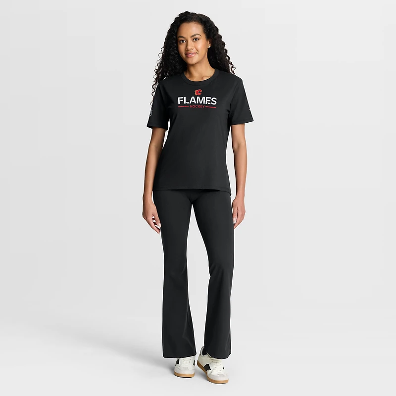 Women's Fanatics Black Calgary Flames Authentic Pro Primary T-Shirt