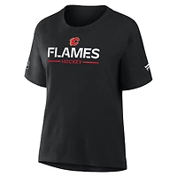 T-shirt Fanatics noir authentique pour femme des Flames de Calgary