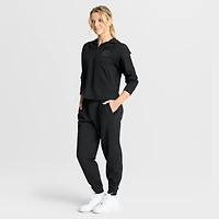 Women's Fanatics Black Calgary Flames Authentic Pro Road Tri-Blend Quarter-Zip Hoodie