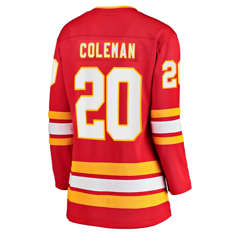 Maillot de joueur échappé à domicile des Fanatics Blake Coleman Flames Calgary, rouge, pour femmes