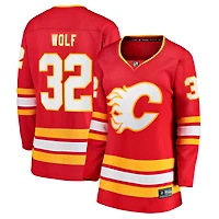 Maillot domicile Breakaway rouge Dustin Wolf des Flames de Calgary pour femmes (Fanatics)