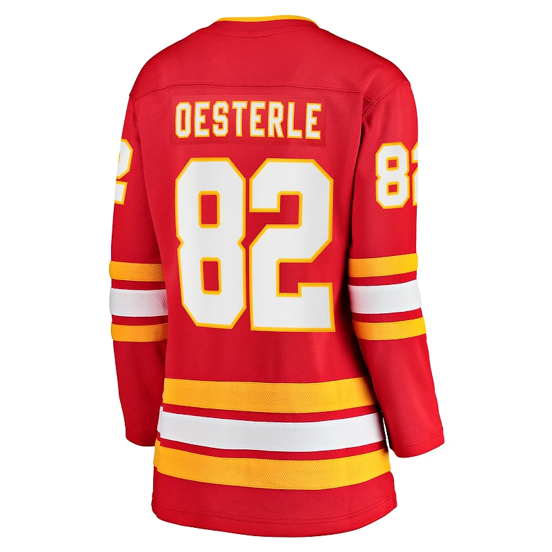 Women's Fanatics Jordan Oesterle Red Calgary Flames Home Breakaway Jersey