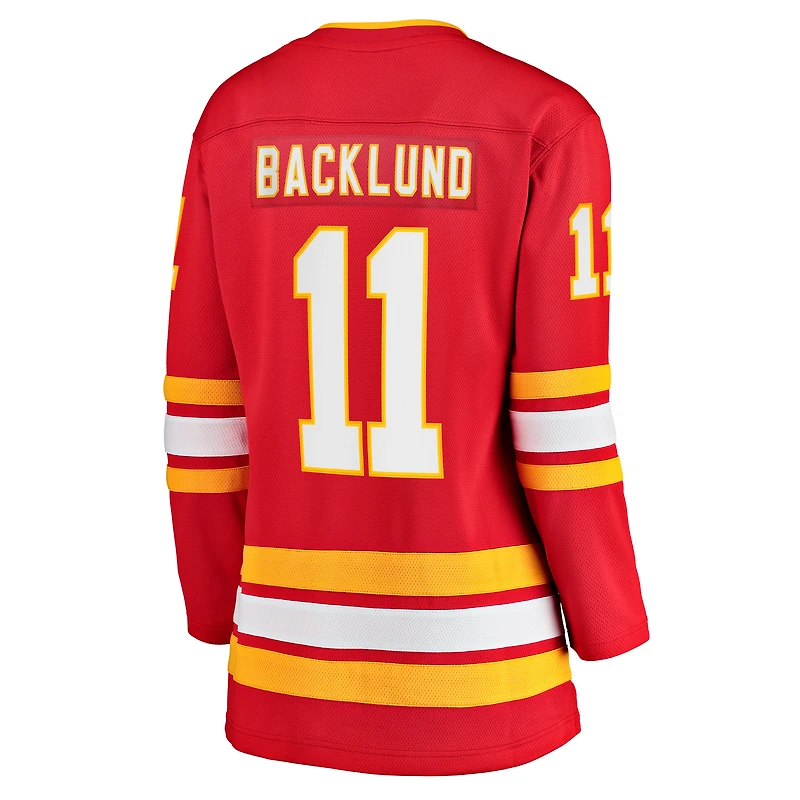 Fanatics féminins Mikael Backlund, échappée à domicile des Flames de Calgary, rouge - Maillot joueur
