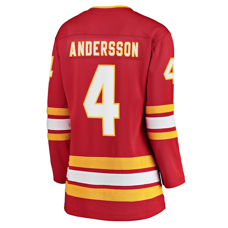 Women's Fanatics Rasmus Andersson Red Calgary Flames Home Breakaway Player - Jersey