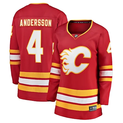 Women's Fanatics Rasmus Andersson Red Calgary Flames Home Breakaway Player - Jersey