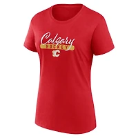 Ensemble de deux t-shirts Fanatics pour femmes, rouge/noir, fan des Flames Calgary