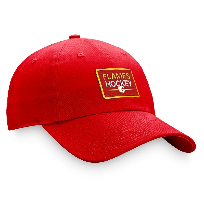 Casquette réglable authentique Pro fanatiques des Flames de Calgary pour femmes, rouge