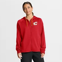 Women's Fanatics Red Calgary Flames Authentic Pro Rink Raglan Full-Zip Hoodie