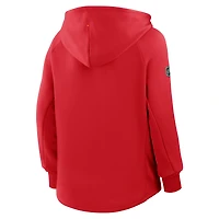 Women's Fanatics Red Calgary Flames Authentic Pro Rink Raglan Full-Zip Hoodie