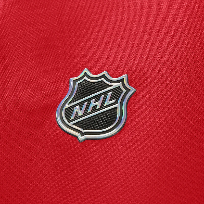 Sweat à capuche zippé entièrement rouge authentique Pro Rink Fanatics pour femme des Flames de Calgary