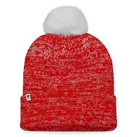 Bonnet en tricot à revers Glimmer fanatiques rouges des Flames de Calgary pour femmes avec pompon