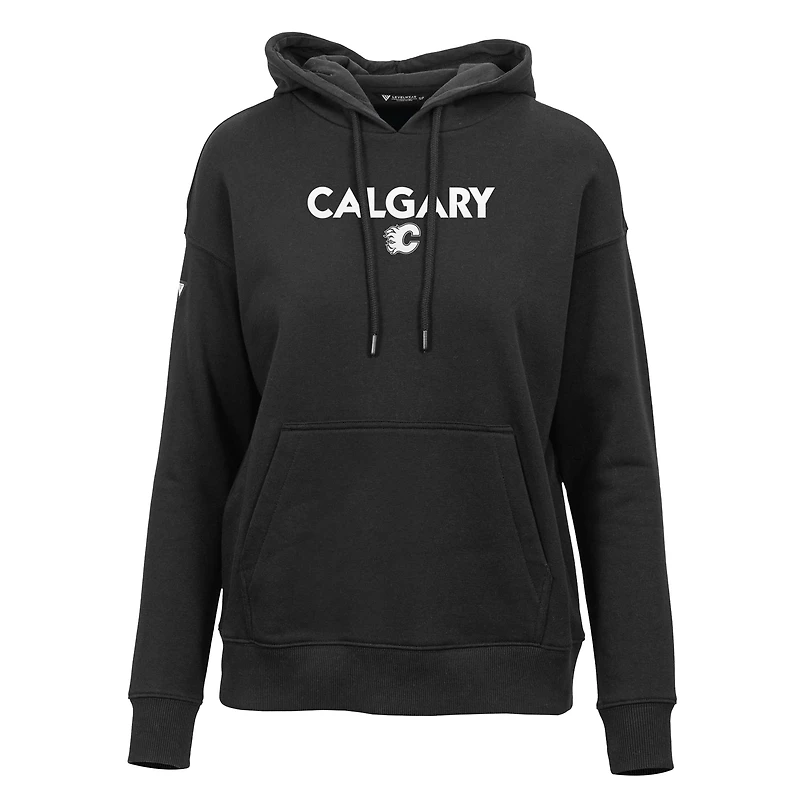 Women's Levelwear Black Calgary Flames Adorn City Capsule Pullover Hoodie