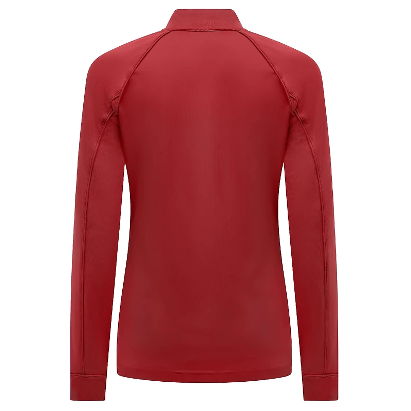 Women's Levelwear Red Calgary Flames Kinetic Insignia Core Raglan Quarter-Zip Top