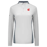 Women's Levelwear White Calgary Flames Moxie Insignia Core Quarter-Zip Top