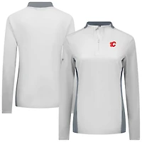 Women's Levelwear White Calgary Flames Moxie Insignia Core Quarter-Zip Top