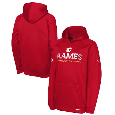Youth Fanatics Red Calgary Flames Authentic Pro Rink Hoodie